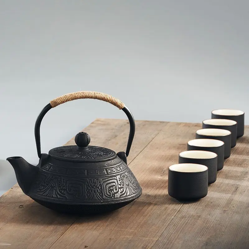 TEIERA GHISA SET - Set Completo Teiera in Ghisa Con Infusore, 2 Tazze