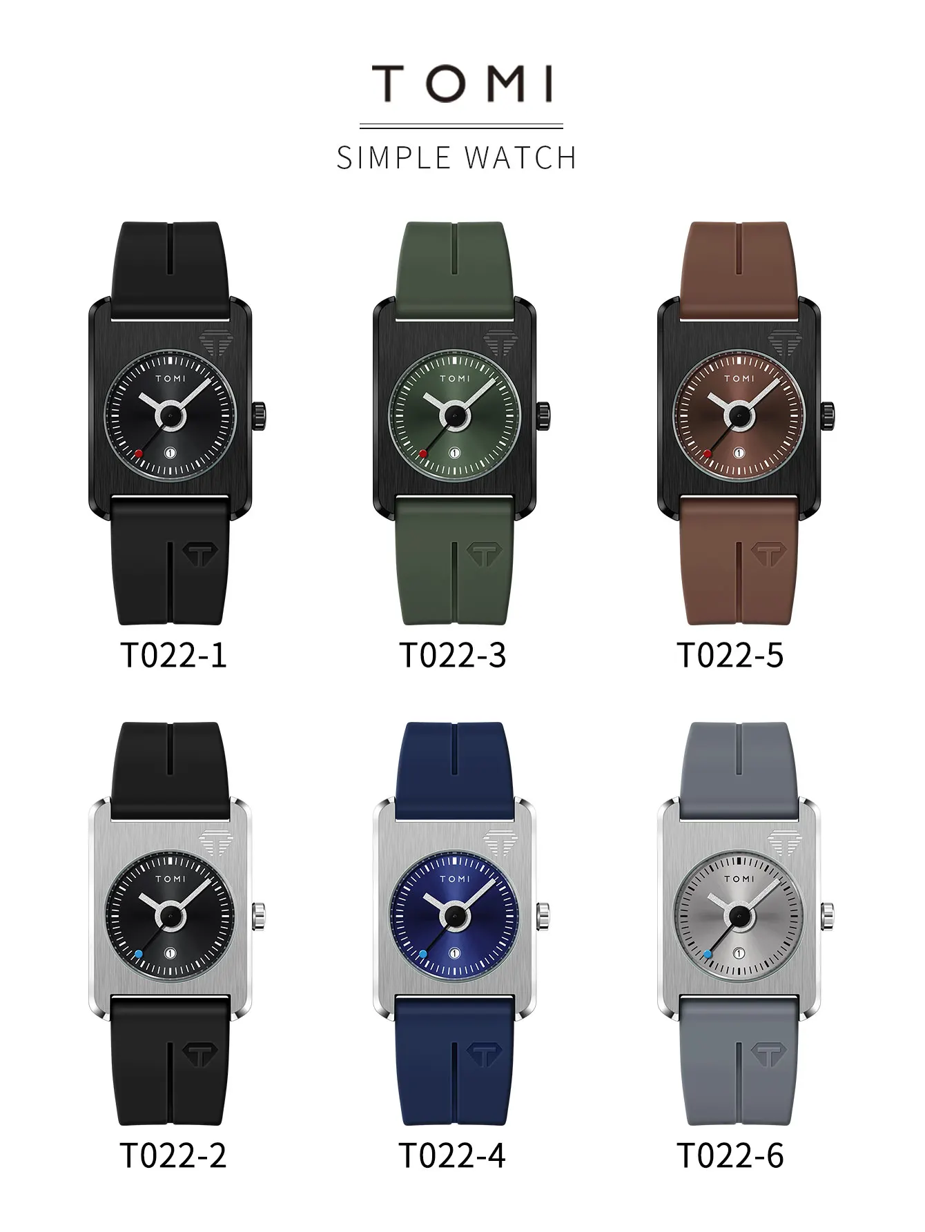 TOMI T022 New Trending Men's Quartz Watch Square Shape Dial High