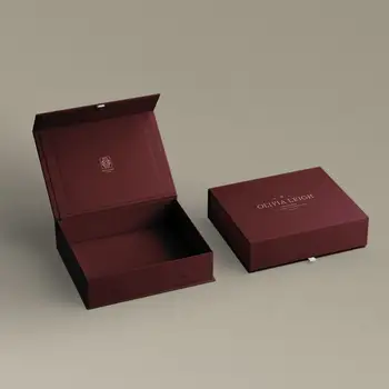 Custom LogoPrintingLuxury Red Cardboard Magnetic Gift Box Luxury Rigid for Dress Sweater Skin Care Serum Other Premium Gifts