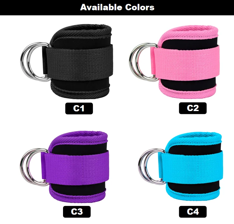 Custom Logo Gym Accessories Adjustable Kickbacks Ankle Cuff Glute