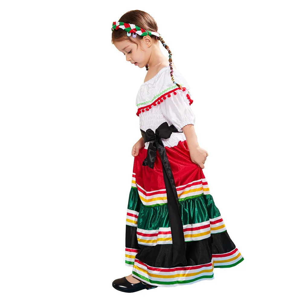 knee length dresses for ladies unik Girl's Fancy Traditional Mexican Cinco De Mayo Fiesta Dress Size   unik Retail