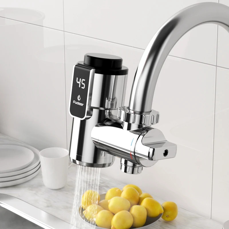 Fudeer Electric Water Heating Tap Conector Instant Hot Water Faucet Adapter 220v Free Installation Tankless Water Heater 3000w