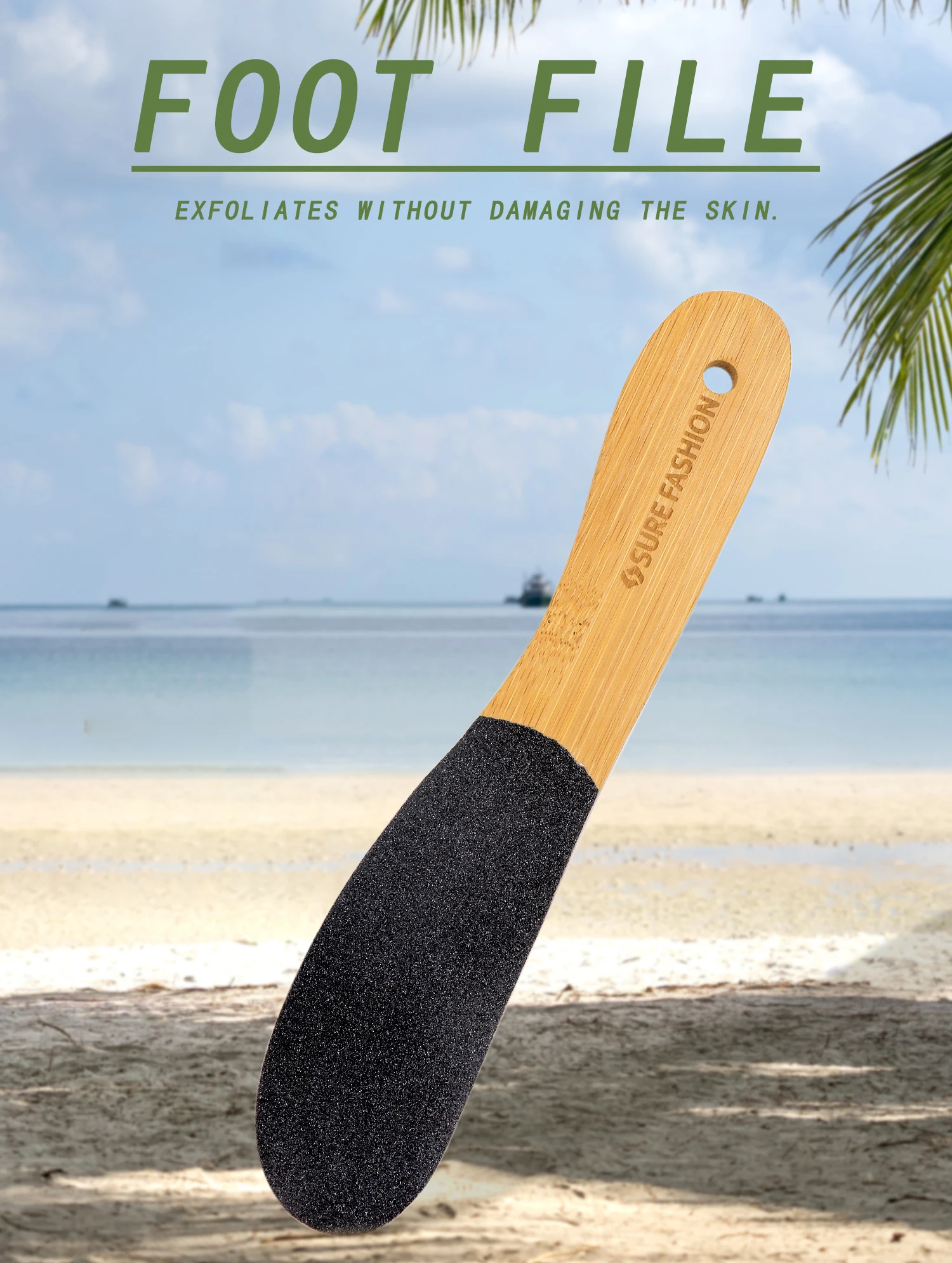 Bamboo Foot Smother Foot File Callus Remover Foot Scrubber For Hard