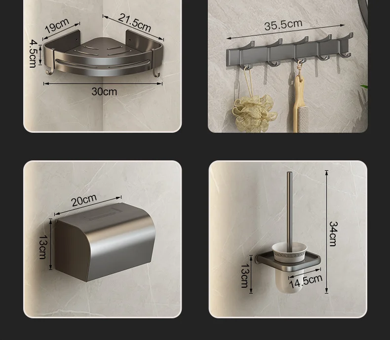 Factory Wholesale Bathroom Accessories Gun Ash Towel Rack Space