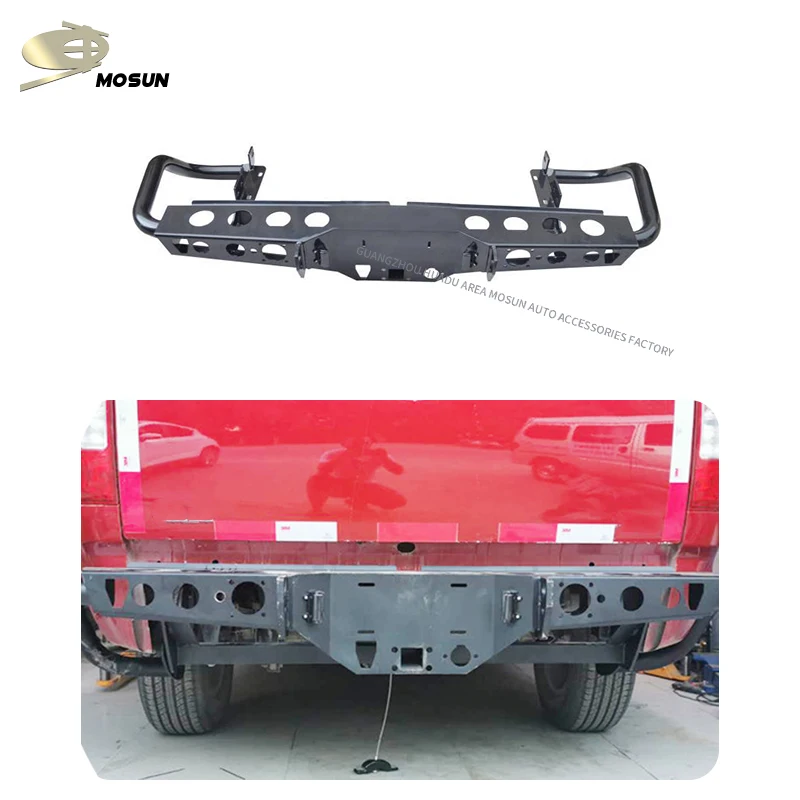 Rear Bumper Bull Bar Lip Body Kit Aftermarket Steel Black Winch Guard