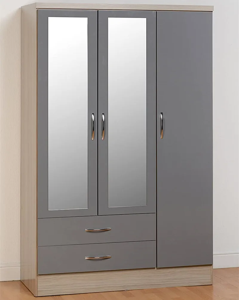 Popular Closet High Classical Foreign Joint Cabin 6 Feet High Natural Pakistan Dark Grey Wardrobe