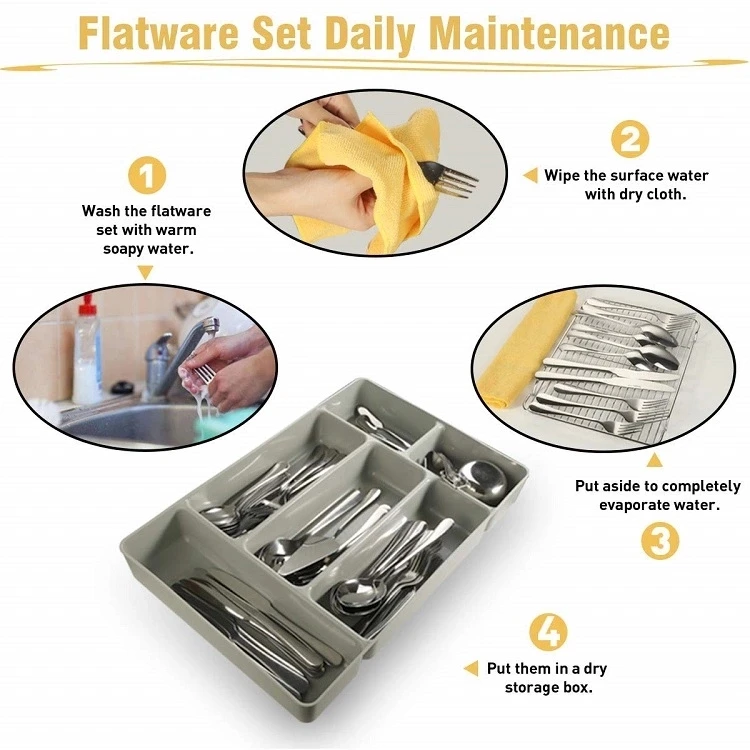 Hotel Cutlery Set Stainless Steel Gold Spoon Restaurant Utensil