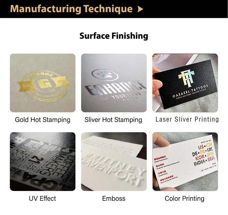 Black Custom Luxury Printed Gold Foil Embossed Thank You Paper Business ...
