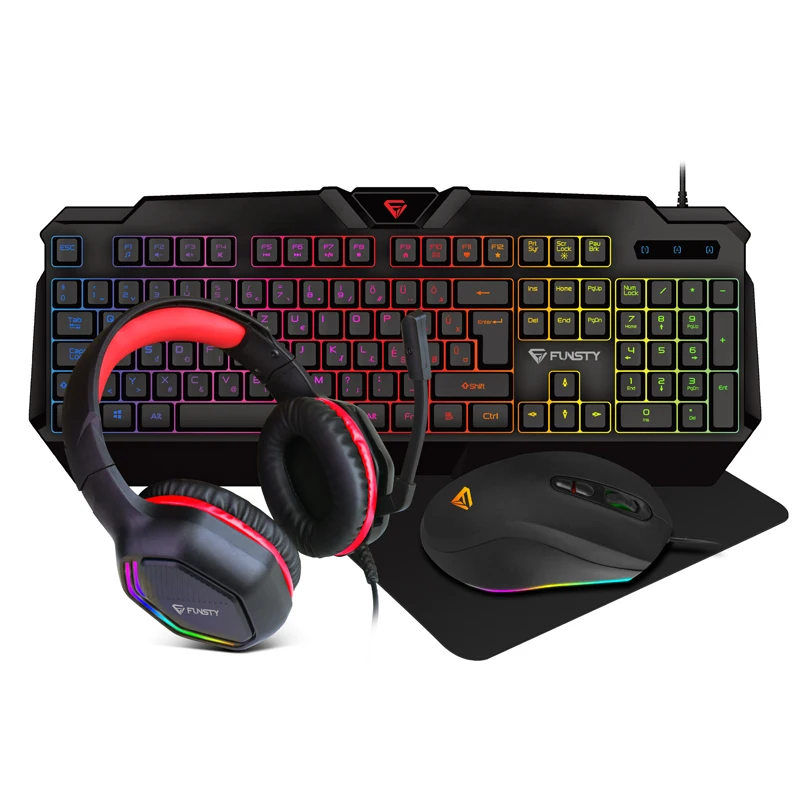 Gaming Mouse Pad Keyboard Headset Combos Membrane and Combo rainbow RGB