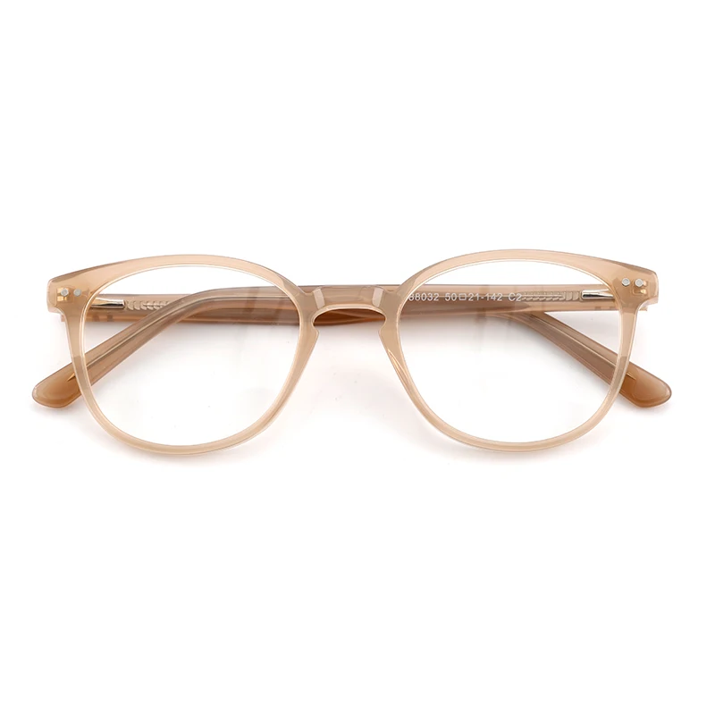 New Round Not Breakable Combination Acetate Eyewear Glasses Frame for Girls
