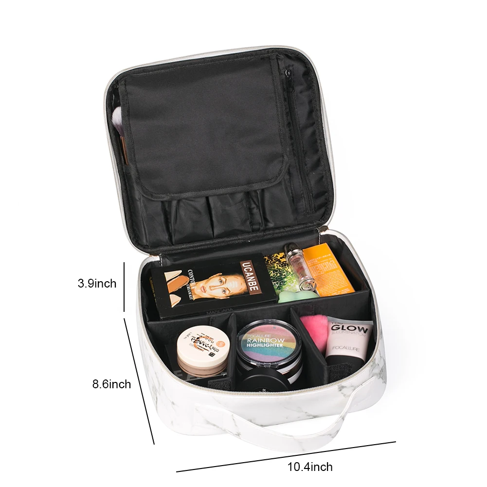 focallure makeup travel bag OCHEAL Bag, Portable Cosmetic Bag, Large Capacity Makeup Case Organizer, Black For Women Toiletry for Girls Traveling With Handle and Divider : Beauty & Personal Care easy to access Accessories - Focallure Pakistan