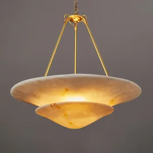 Modern Luxury Alabaster Pendant Light Spanish Style for Villa Living Dining Room and Hotel Suite Lighting Designer Ceiling Lamp