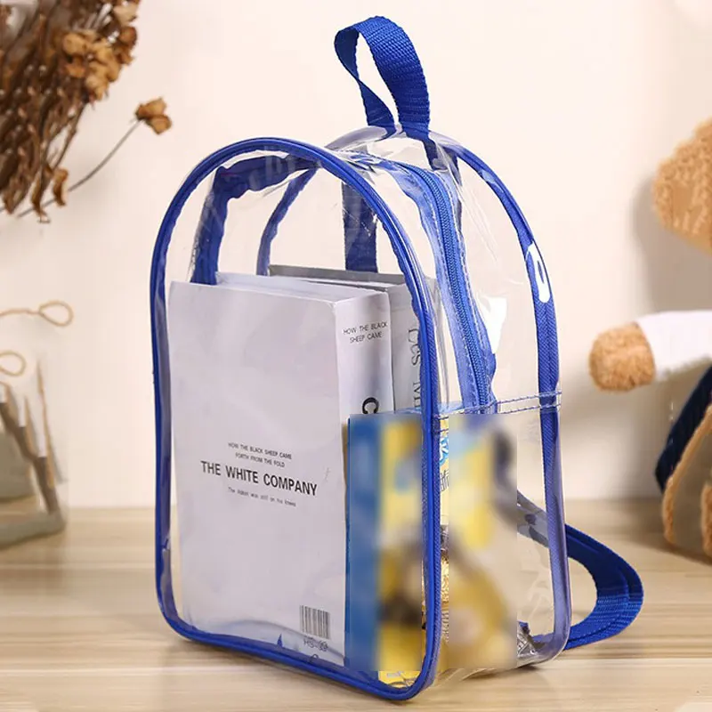 Factory Fashion PVC Transparent Backpack for Kids School Outdoor Waterproof Clear Bag for Toy and Snack Storage