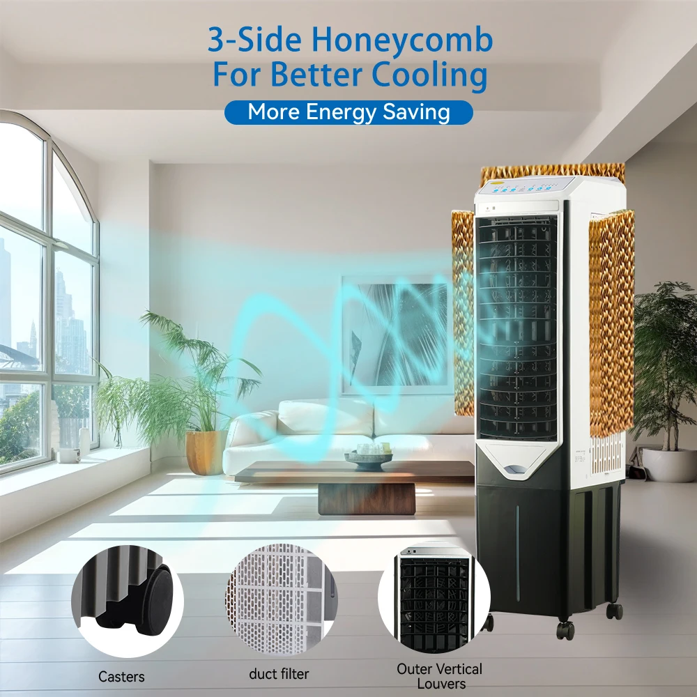 Multi Functional Cheap Camp Portable Tower Fan Type Party Kitchen Greenhouse Two Fans air Cooler Evaporator for Cold Room