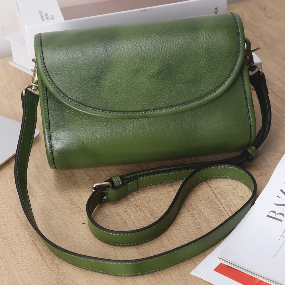 OEM OEM Genuine Leather Crossbody Shoulder Bag Handbag Custom Woman Cowhide Full Grain Leather Messenger Crossbody Bag for Women