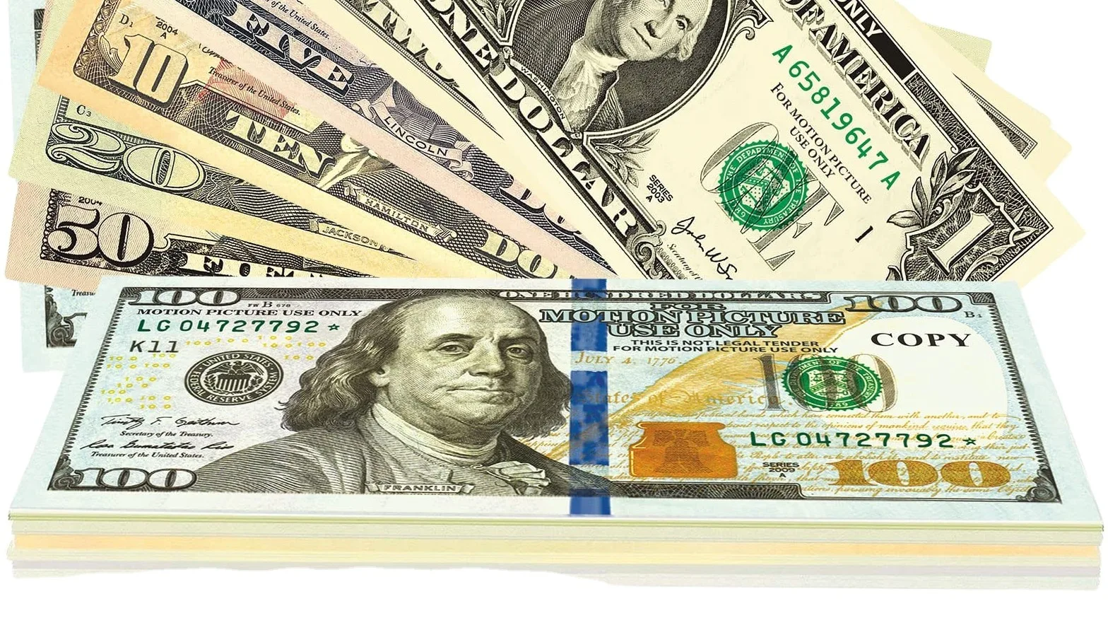 100 500 Dollar Bill Realistic Play Money Props Full Print Two Sided 100 ...