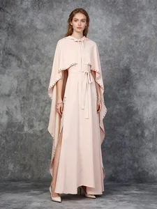Bettergirl 2026 Ramadan Solid color nail bead hanging light luxury shawl long dress