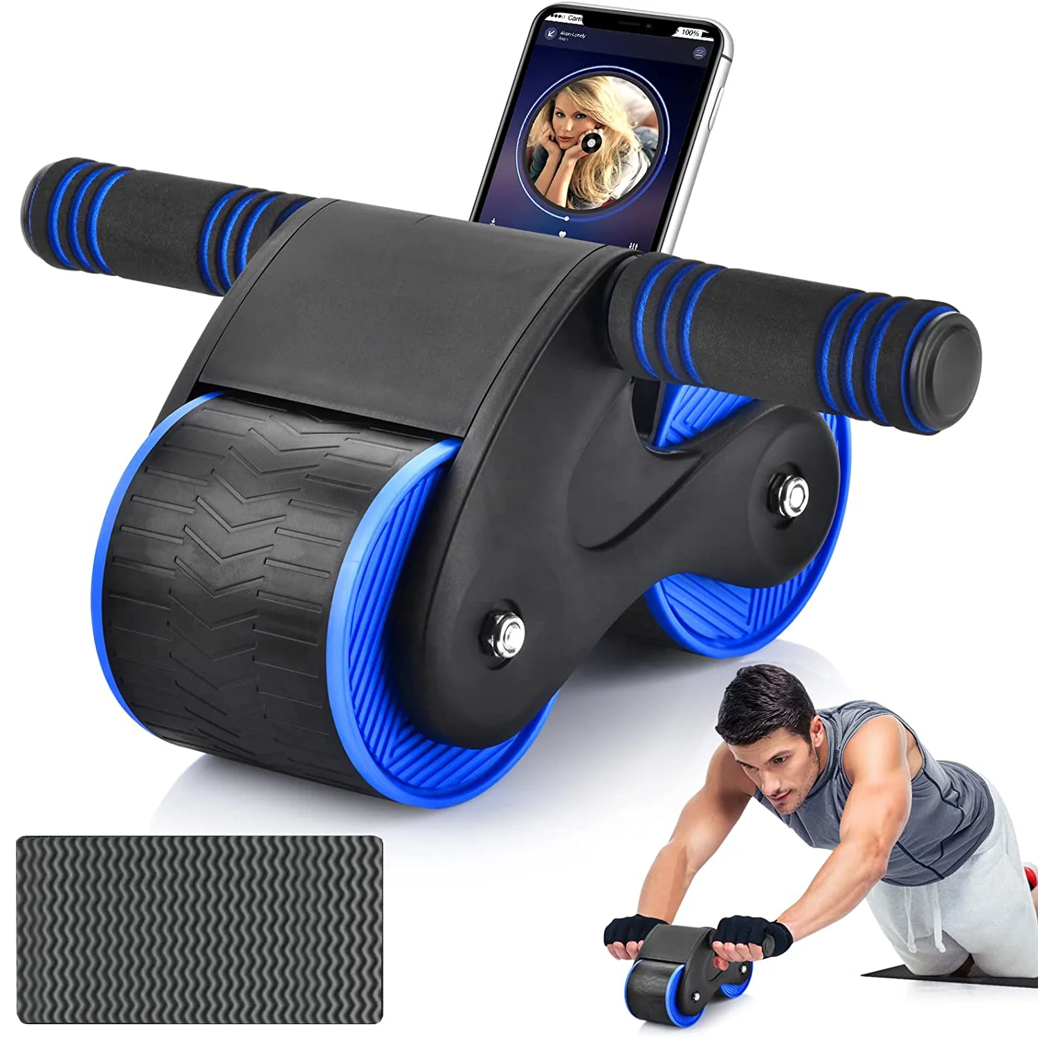 RS Ab Wheel Roller Foldable, Noise-Free Ab Workout Kit
