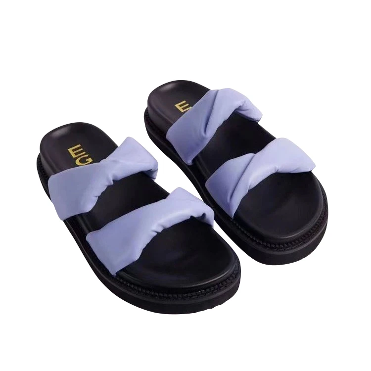 Roman style One-word simple women's sandals platform casual lazy beach slippers