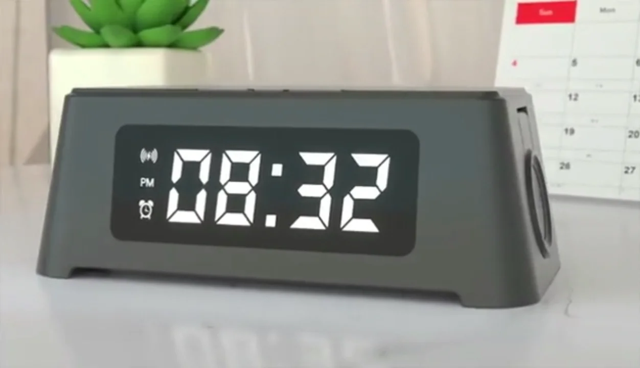 Multi Function Smart Digital Alarm Clock Mobile Phone 4 In 1 Qi 15w