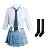 Top, corbata y falda (medias negras a juego incluidas)
