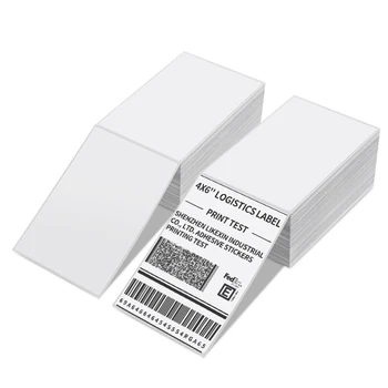Likexin Free Sample 4x6 thermal labels Compatible 2000 Labels in Stack Fanfold 4" x 6" Direct Thermal Labels