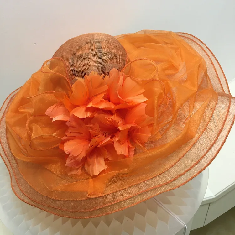 New Burnt Orange Caramel fascinator large saucer hatinator good Church Derby Ascot Wedding hat Tea Party hat Mother of the bride,Easter,gifts