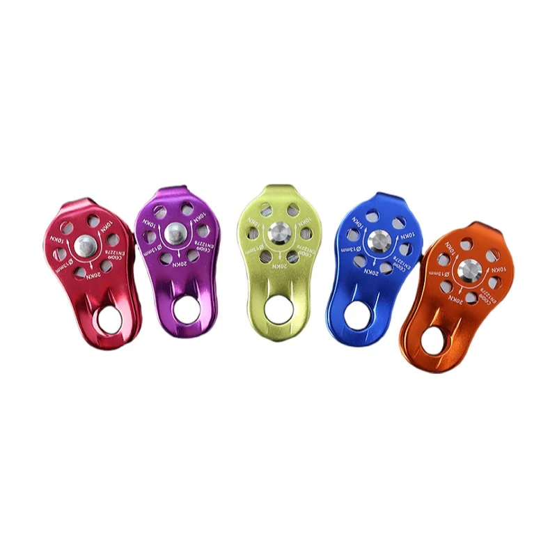 High Quality Heavy Duty Outdoor 20KN Aluminum Alloy Rock Climbing Single Wheel Pulley