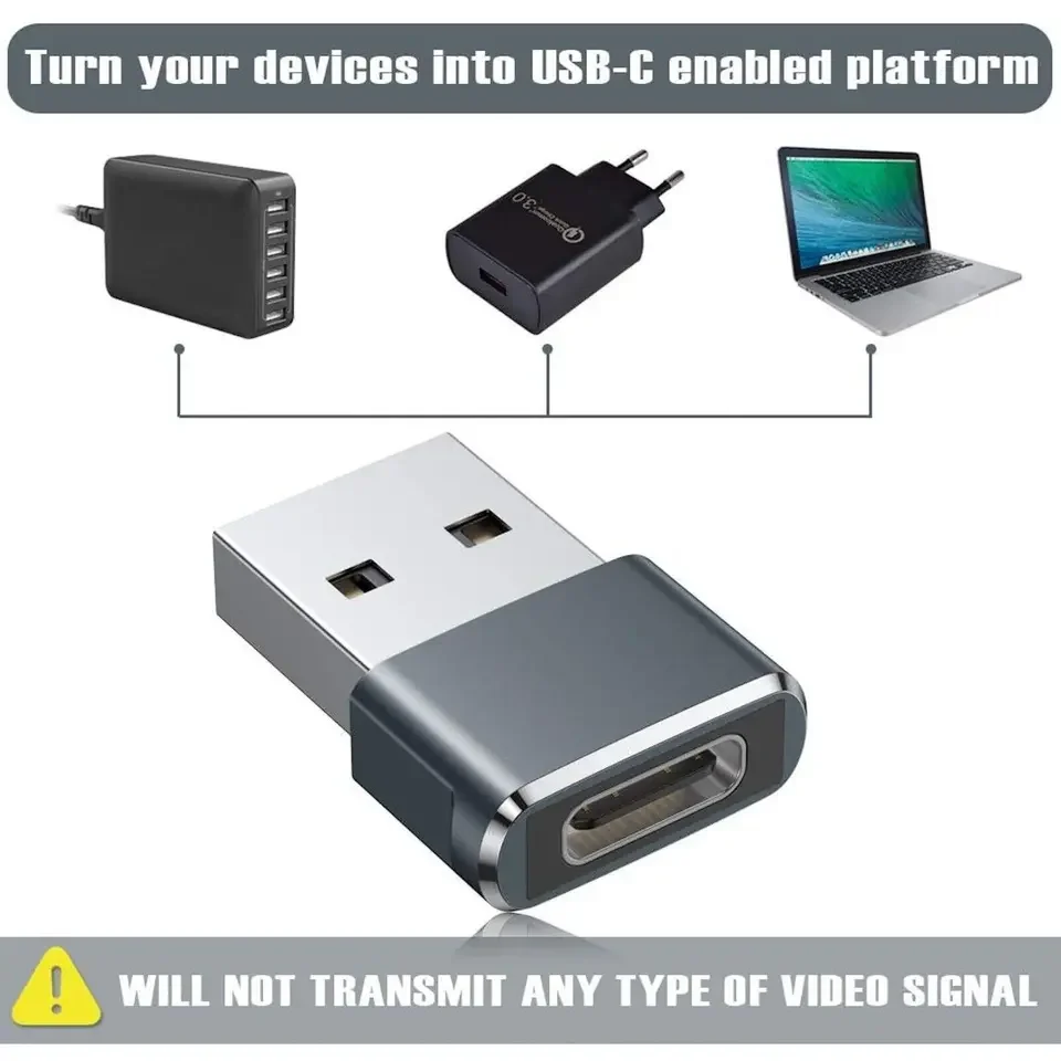 USB tipo C hembra a USB 3,1 macho Adaptador convertidor cargador para Samsung iPhone15