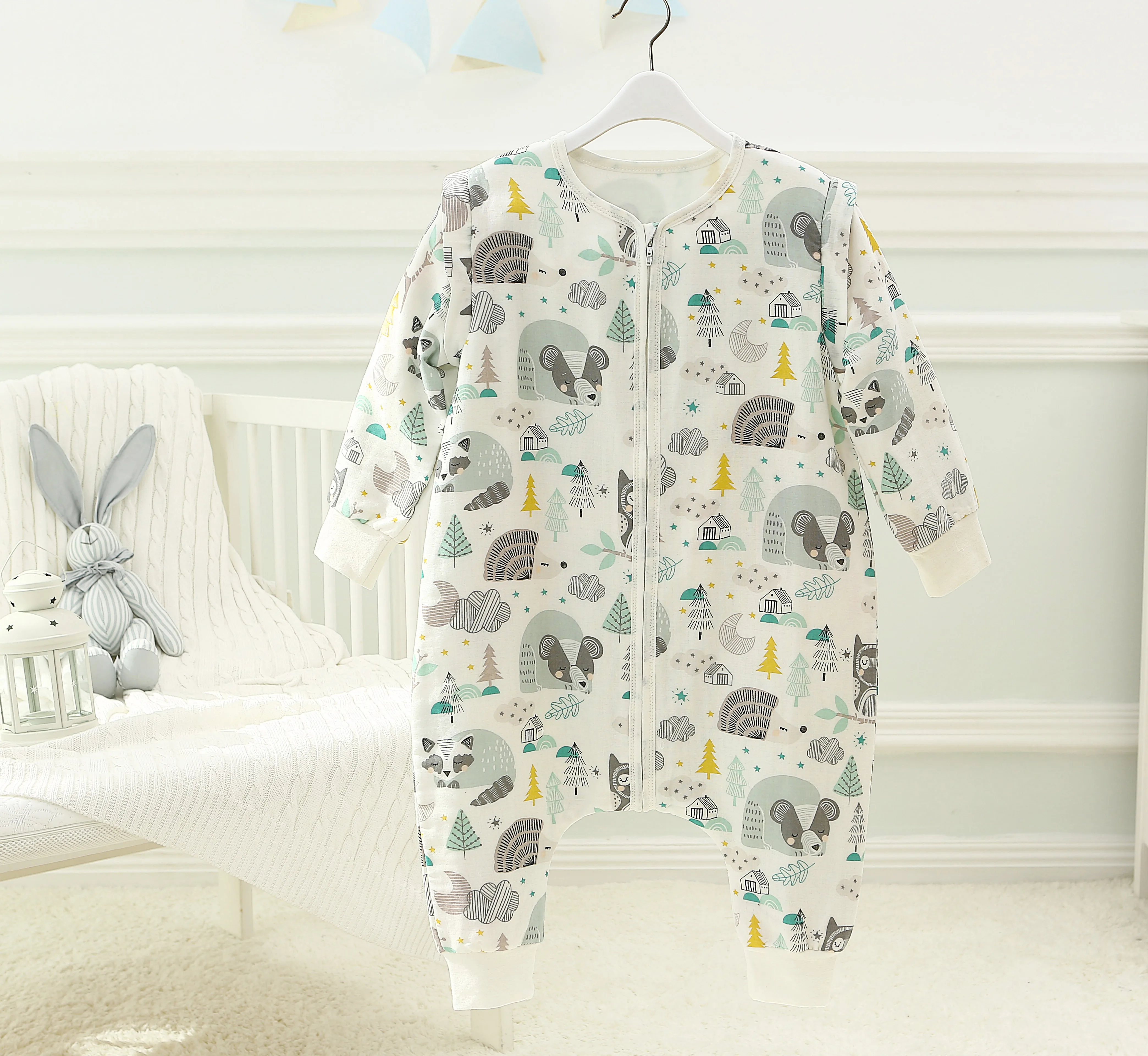 Муслиновое дерево оптовая продажа OEM пользовательские печатных мягкий хлопок детский спальный мешок зима