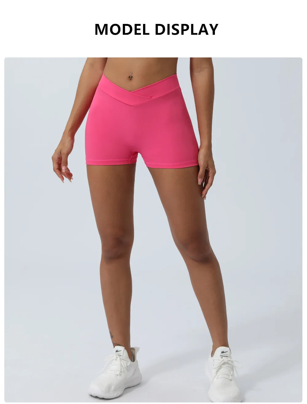 Summer Yoga & Gymnastics Nylon Spandex Biker Shorts Sexy Vcross Pure Colors Scrunch Butt