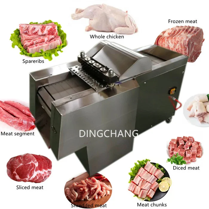 Commercial Automatic Meat Slicer and Cube Cutting Machine Stainless Steel Chicken Frozen Meat Cuber/Dicer Used for Food Shops