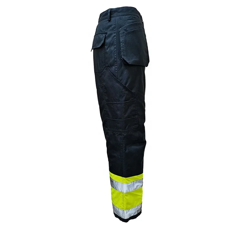 Factory Customized  Hi Vis Reflective Safety Pants Reflective Tape Cargo Work Pants for Men