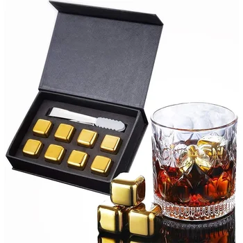Factory Wholesale Bar Accessories Popular Reusable cooling stones stainless steel 304 whiskey ice cube for cola wine drinks