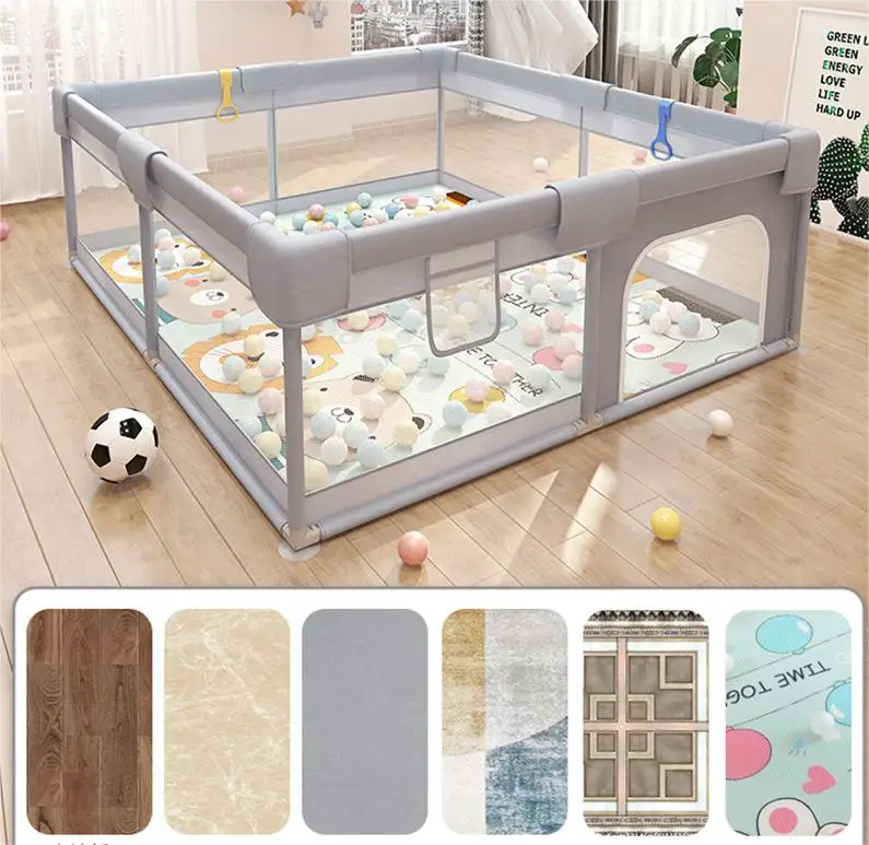 Foldable 47X47in Baby Playpen with Mat Indoor and Outdoor Play Yard Fence for Babies and Toddlers