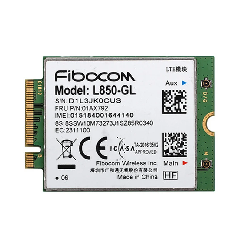 Fibocom L850-GL CAT9 WWAN 4G LTE Module For Lenovo ThinkPad T480, T490, T590 (M.2 Interface)