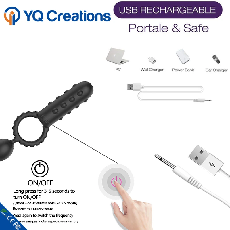 New Design Long Silicone Ass Vibrating Anal Plug Massager