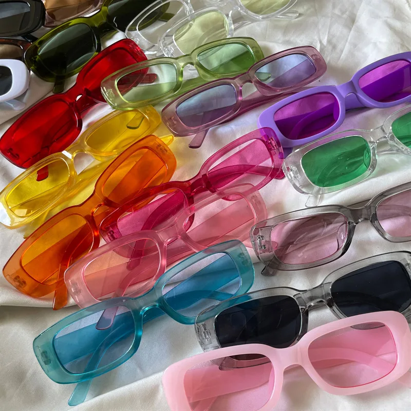 Vintage Square Polarized Sunglasses For Women With Pink Lens Uv400