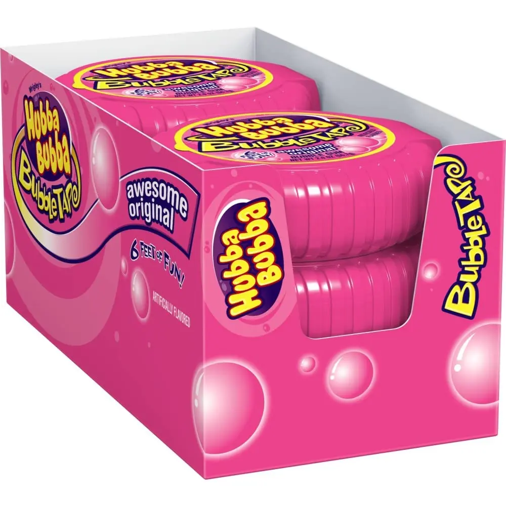 Hubba Bubba Gum Awesome Original Bubble Gum Tape Rolls 2 Ounce Pack Of