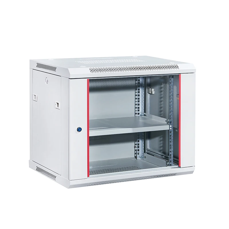 9U Network Cabinet Box Metal Network Server Rack Internet Glass Door Wall Mounted Network Cabinets