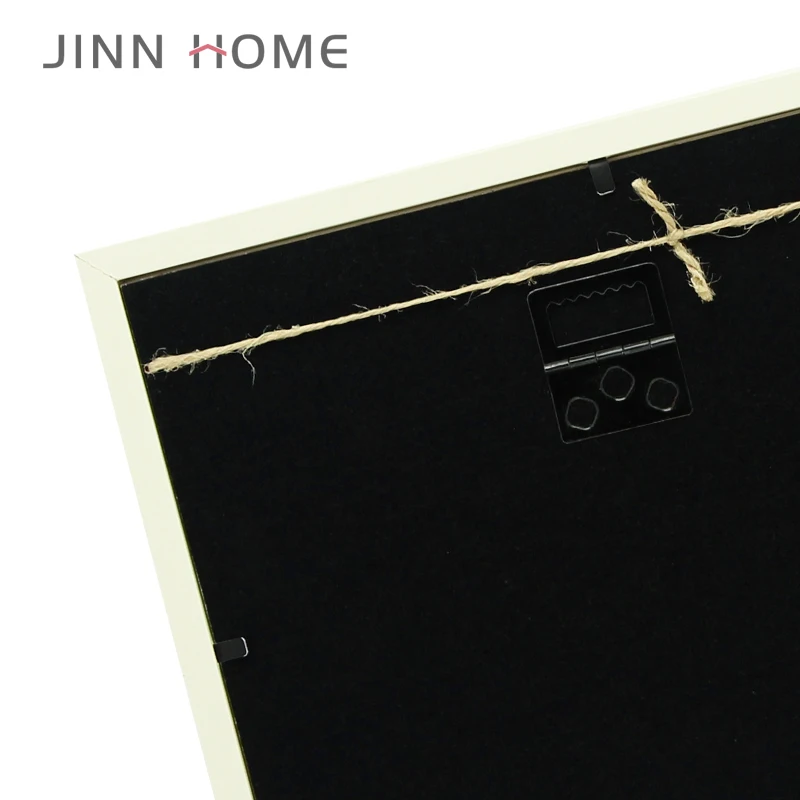 JinnHome Led Light Photo Collage Frame Wire Clothespin 15*15  Wall Hanging Led Light Wood Picture Frame With Linen Rope