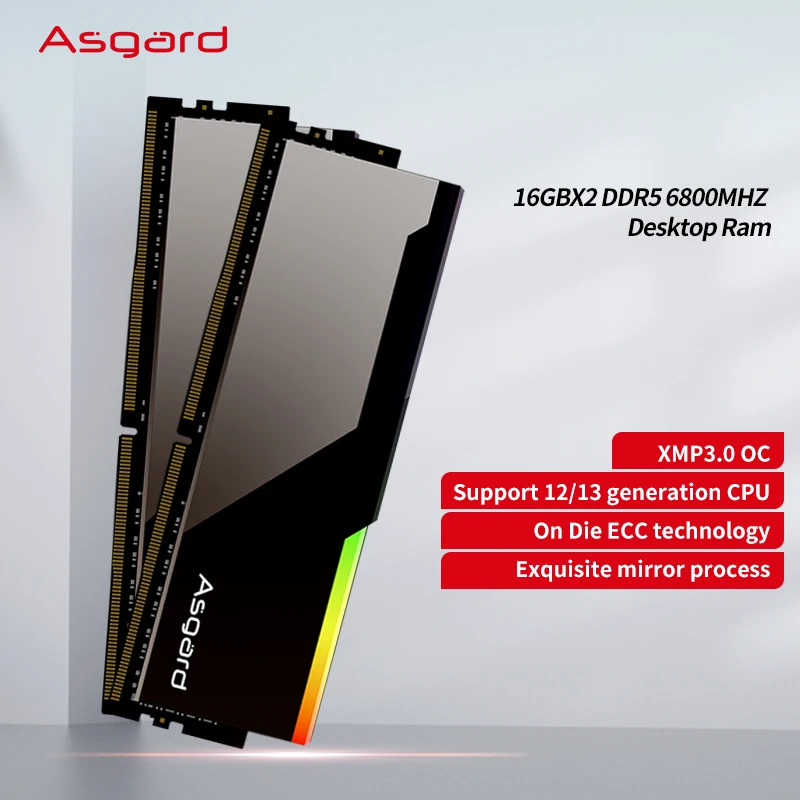 Оперативная память Asgard Bragi DDR5 32 ГБ ОЗУ 6800 МГц (16GX2) черный rgb ОЗУ с водяным охлаждением корпус освещения X.M.P 3,0 Настольный ddr5 ram 6800mh