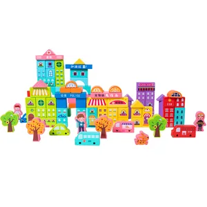 Best-Selling  100pcs City  Scenes Geometric Shape Building Blocks  Manufacturer Direct Sale  Educational Toys for Boys Girls