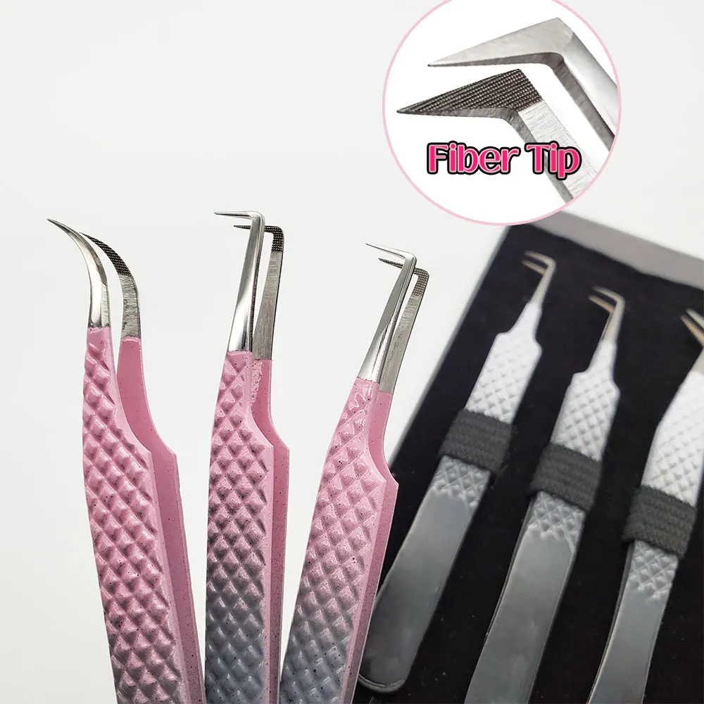 Best Fiber Tips Professional Eyelash Extension Tweezers For Perfect ...