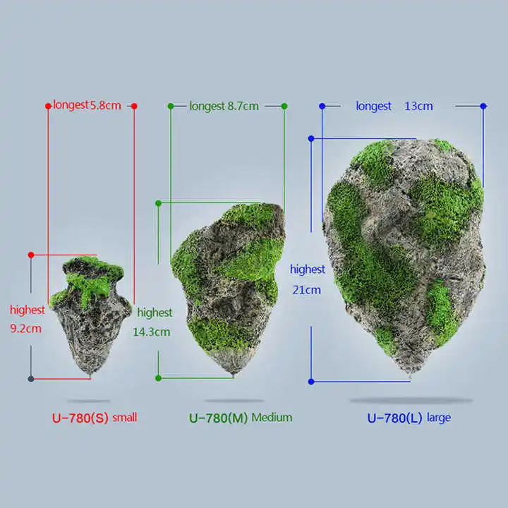 Floating Rock Suspended Artificial Stone Aquarium Decor Fish Tank ...