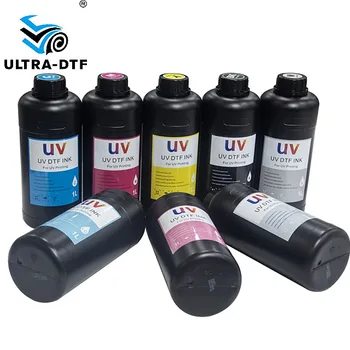 1 Liter 1000ml Neutral UV DTF Ink Wrap CMYK W Varnish LC LM RIGID UV Ink for UV DTF Printing Transfer Heat Transfer Film 1KG