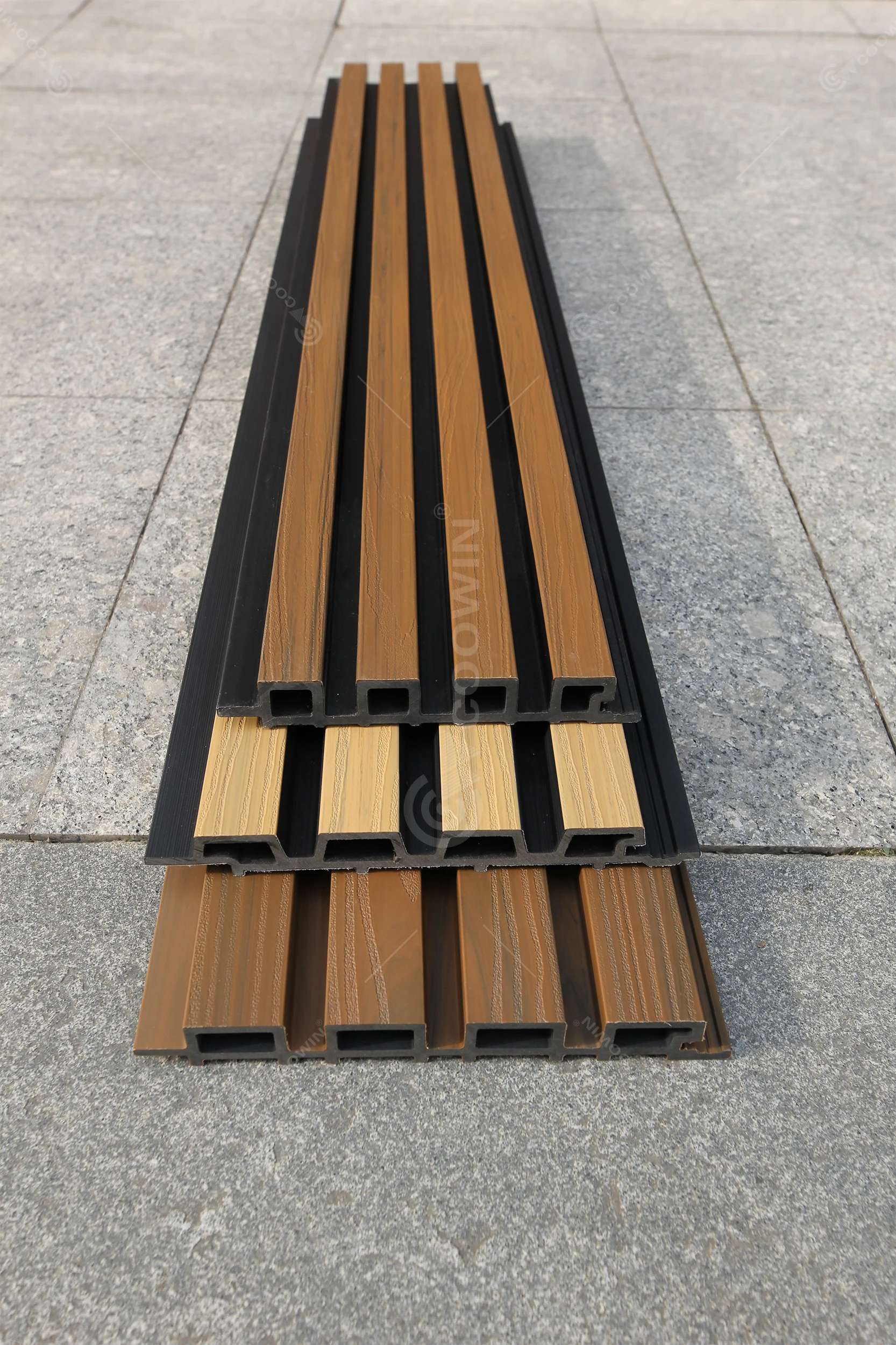 Exterior Wood Alternative Panels WPC Fluted Wall Panel 3D PVC Wall ...