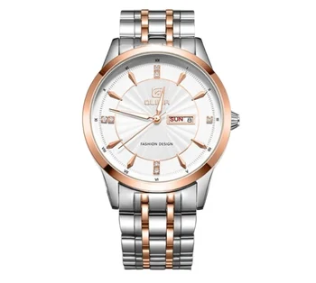 Olika Customizable Men's Business Watch Stainless Steel Quartz MIYOTA Movement 42mm Alloy Dial Displaying Pointer Fashionable