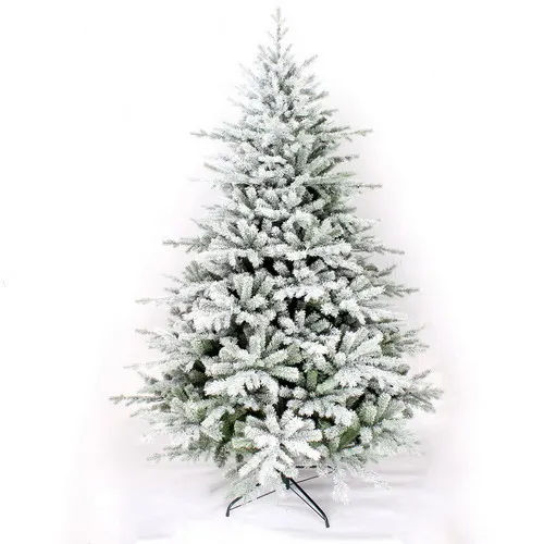 Prelit PVC Artificial Tree China Manufacturer White Powder Snowing Flocked Christmas Trees Christmas Decoration Supplies