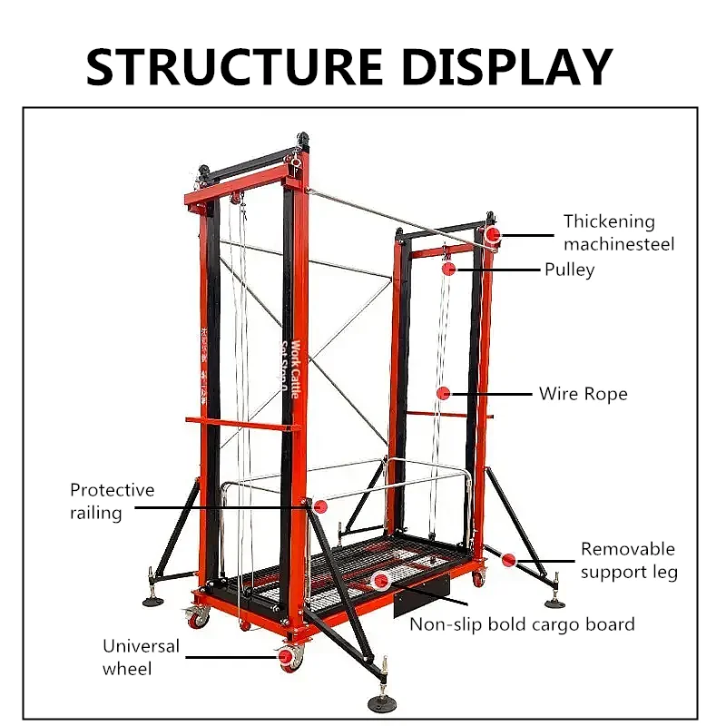 Platform Lifting Ladder Scaffold Construction Mobile Aluminum Automatic ...